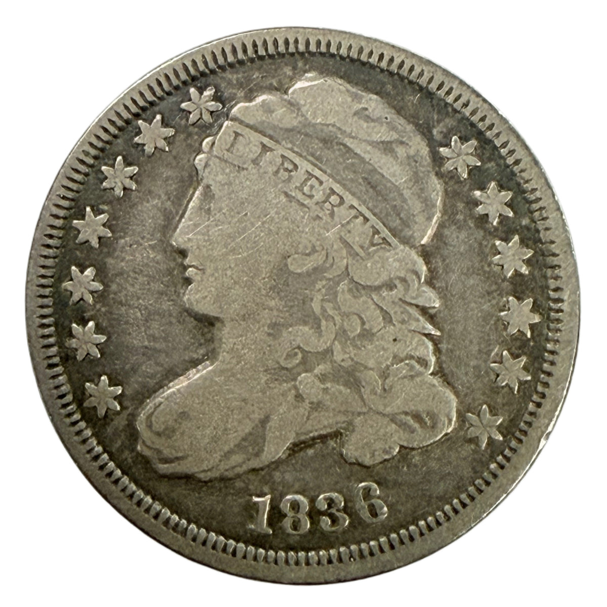 1836 Capped Bust Dime (F)