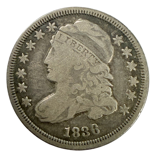 1836 Capped Bust Dime (F)