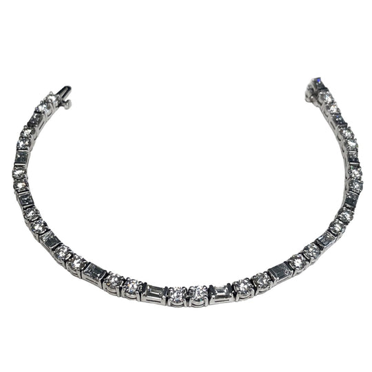 14k White Gold 7 Carat Diamond Tennis Bracelet
