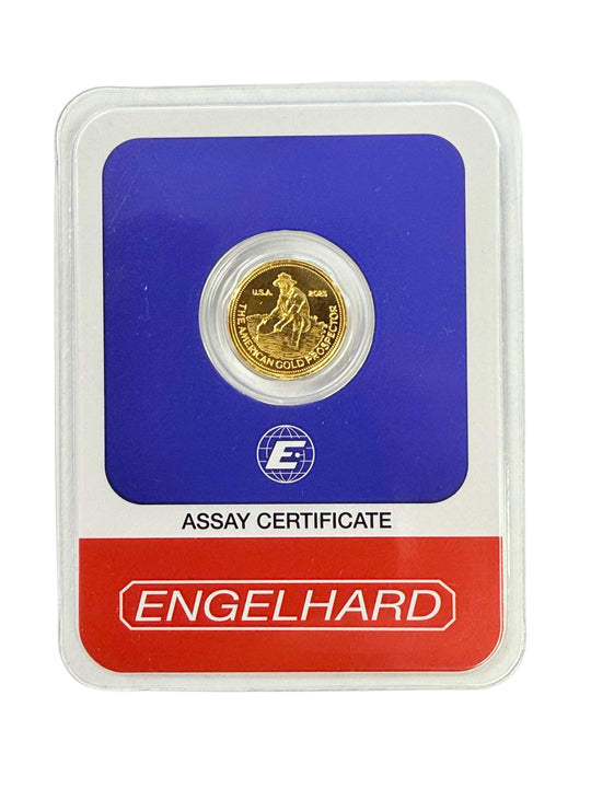 Engelhard 2025 1/10th oz Gold Prospector Round (In Assay)