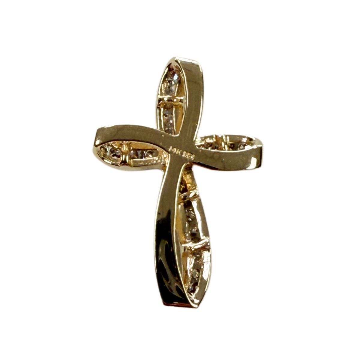 14k Diamond Cross Pendant
