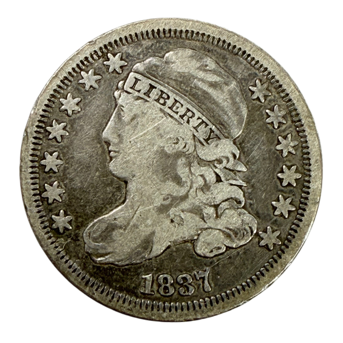1837 Capped Bust Dime (F)