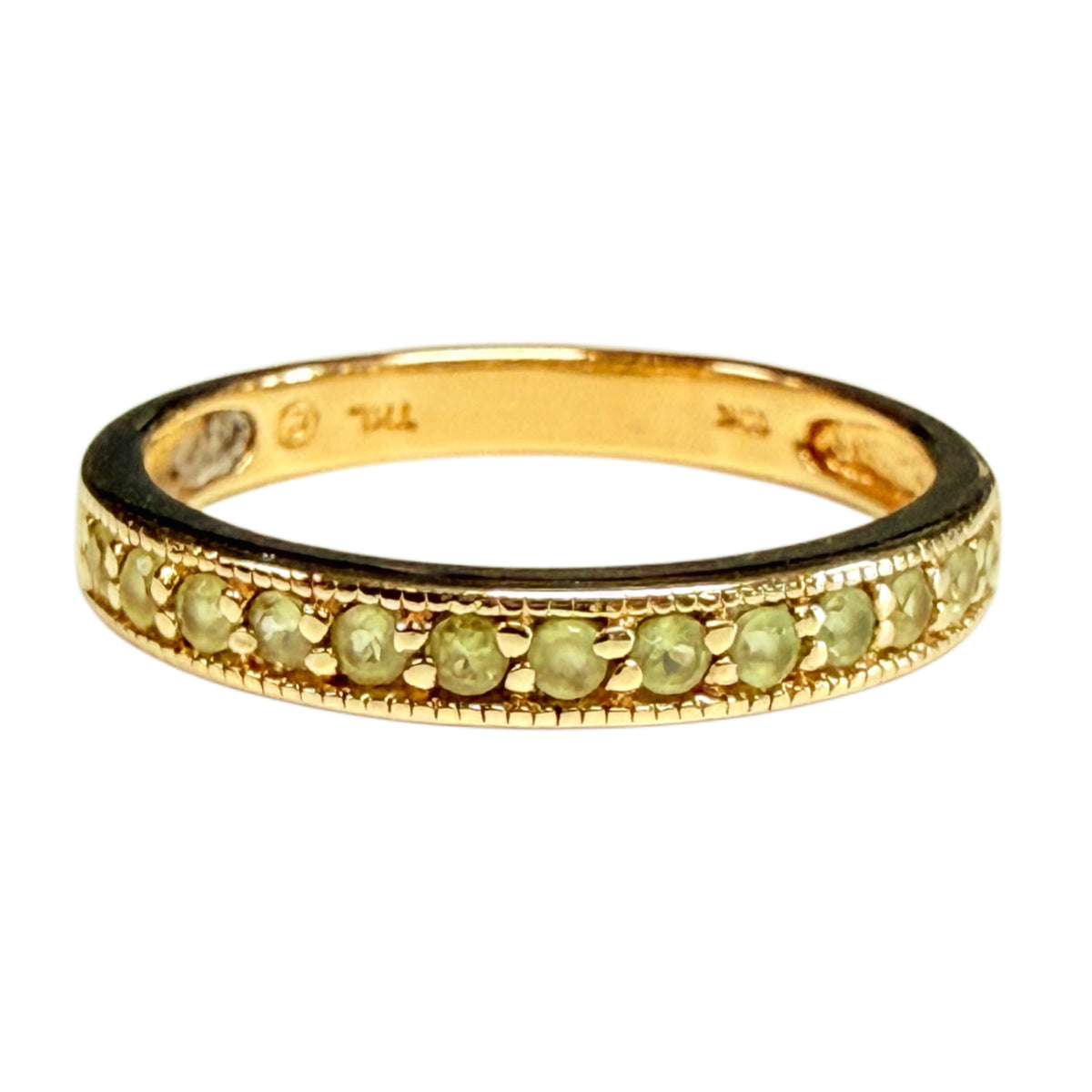 10k Yellow Gold Peridot Stacker Ring