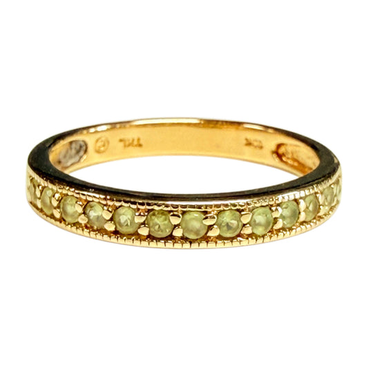 10k Yellow Gold Peridot Stacker Ring