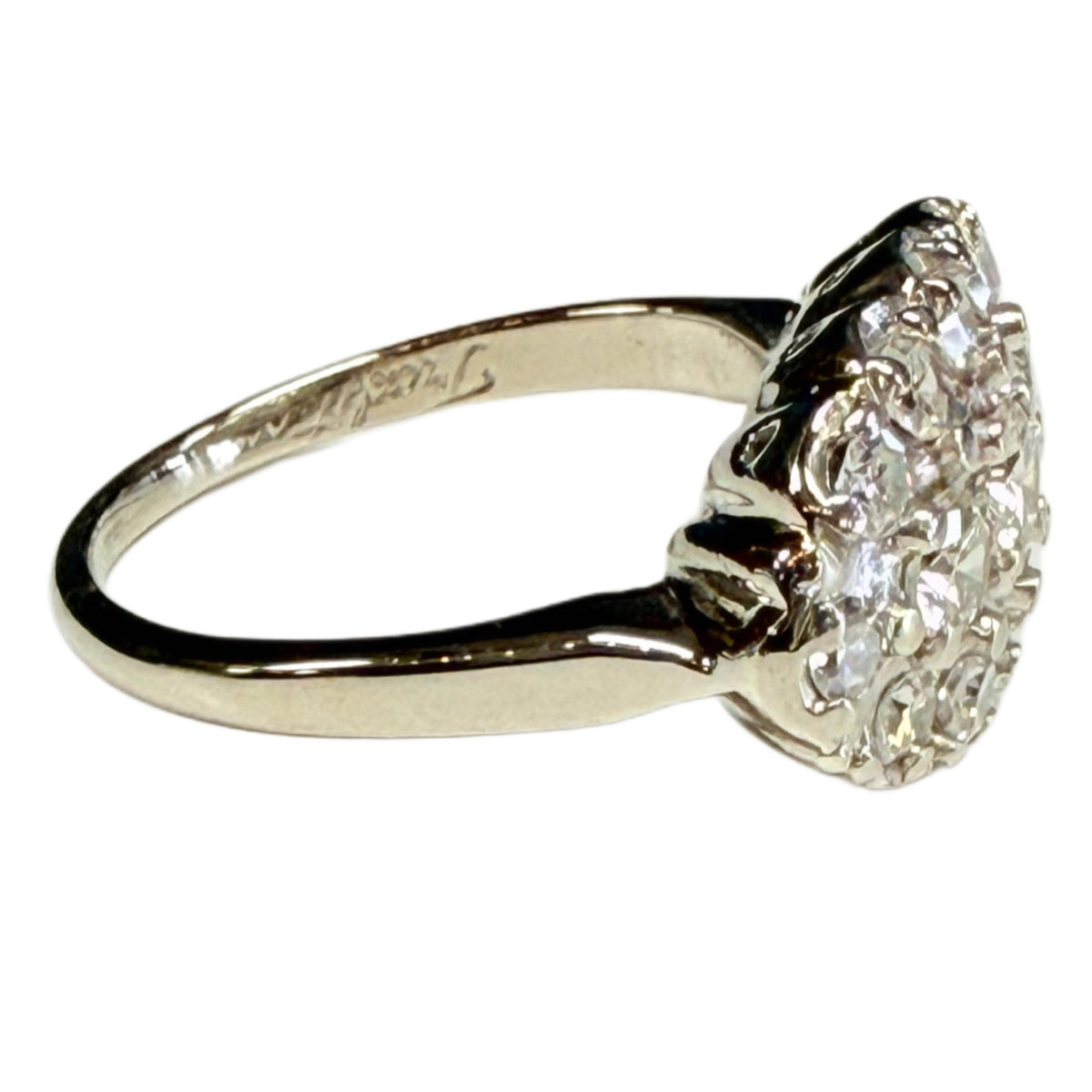 Vintage 14k White Gold Diamond Ring