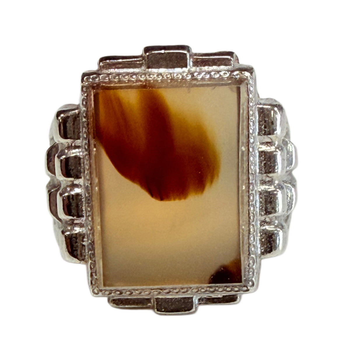 Silver & Agate Ring