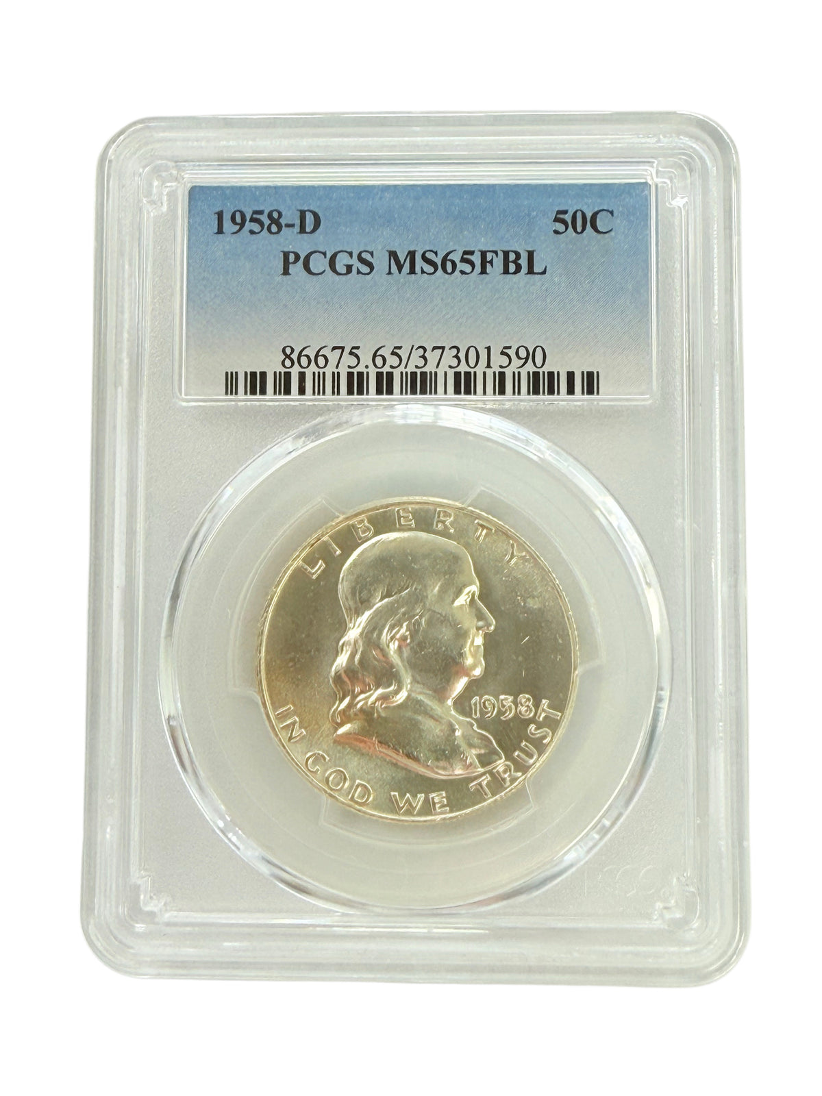 1958-D Franklin Half Dollar PCGS MS65 FBL