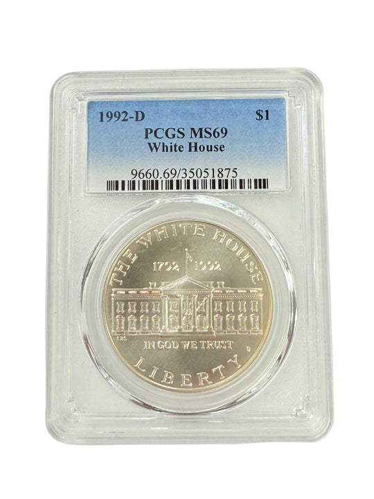 1992-D White House $1 Silver Commemorative PCGS MS69