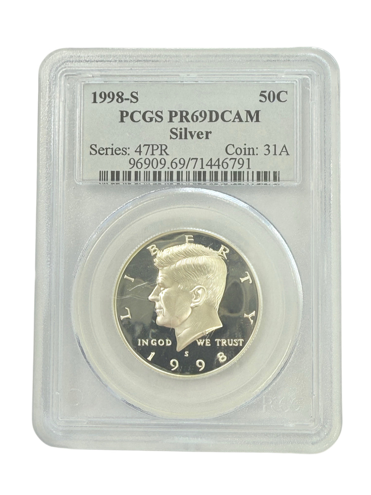 1998-S Kennedy Half Dollar PCGS PR69 Deep Cameo