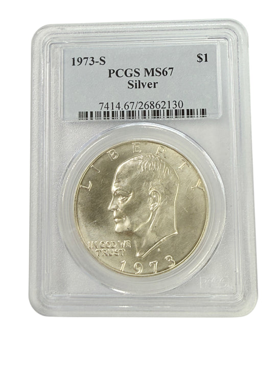 1973-S Eisenhower 40% Silver Dollar PCGS MS67