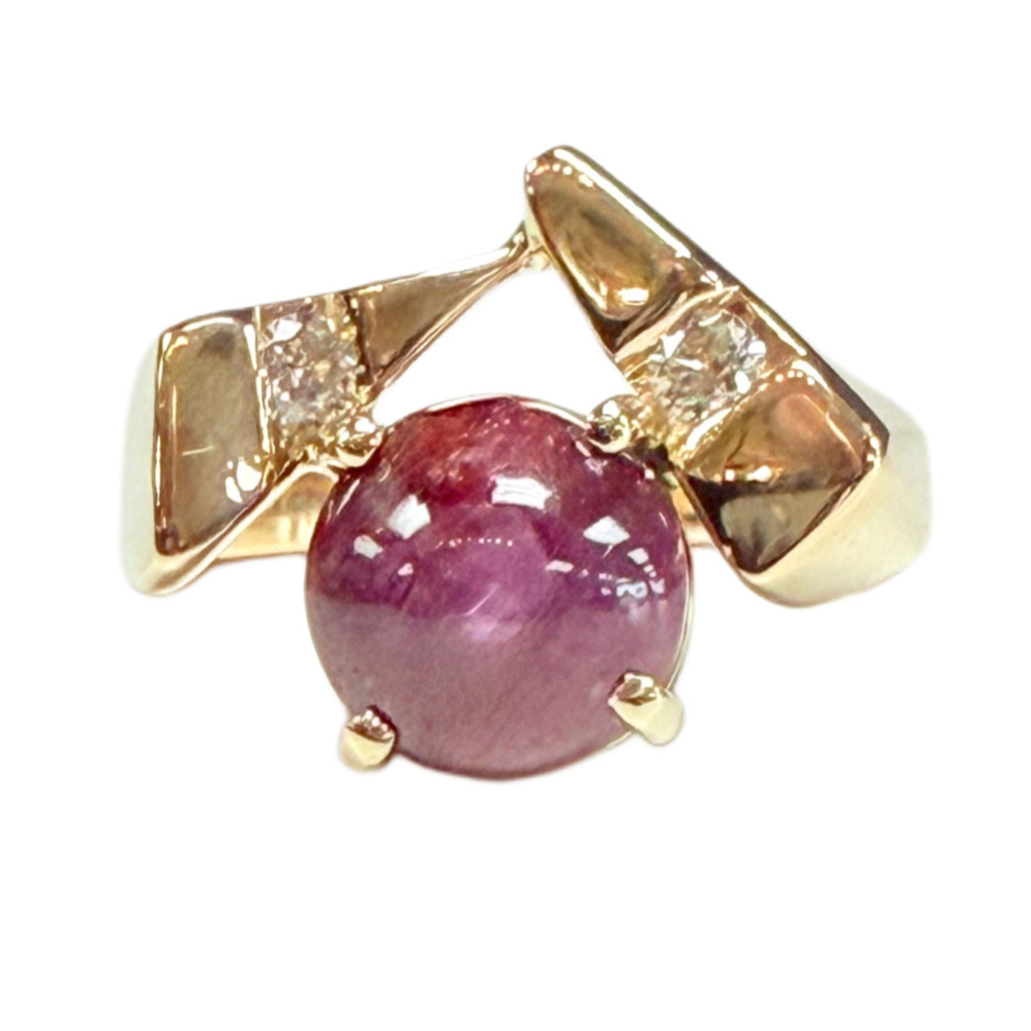 14k Star Sapphire & Diamond Ring