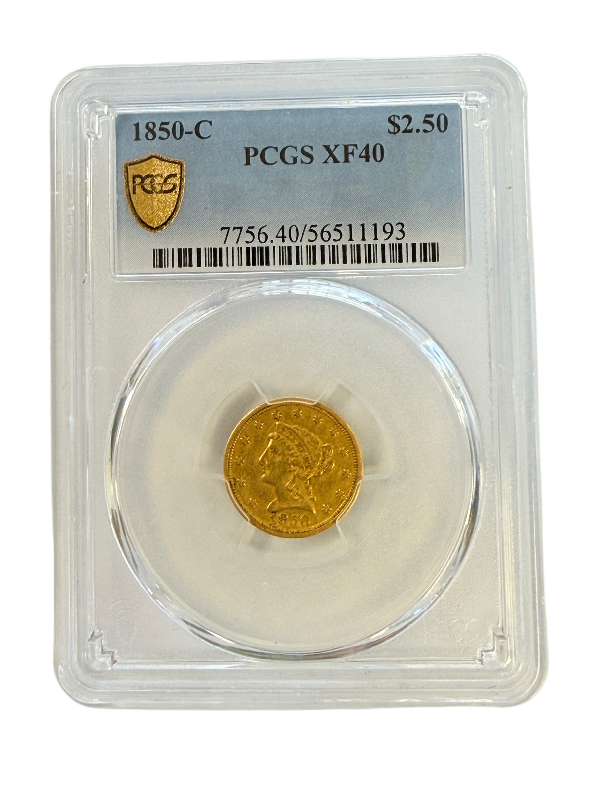 1850-C $2.50 Liberty Gold Quarter Eagle PCGS XF40
