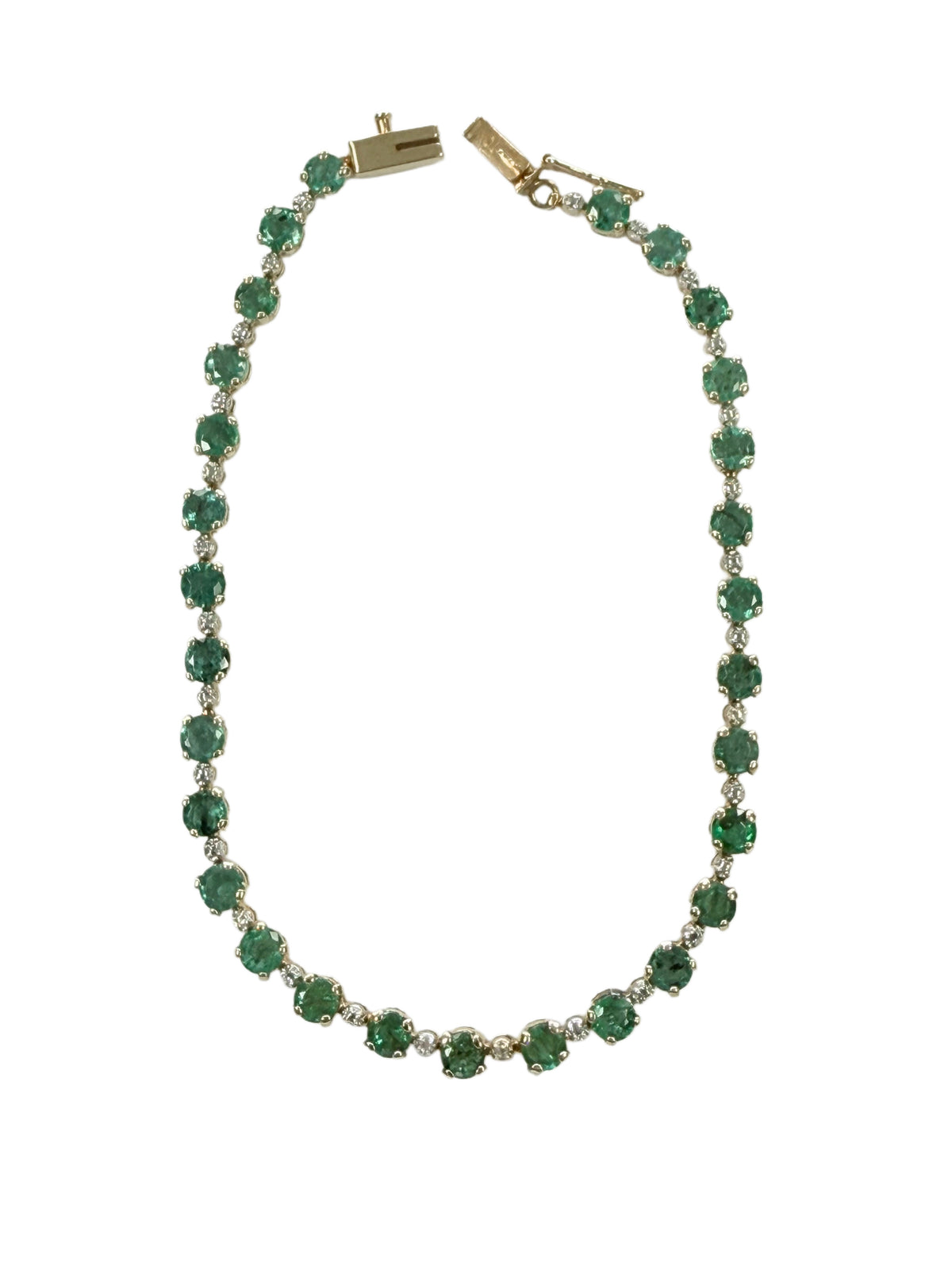 10k Yellow Gold & Emerald Bracelet