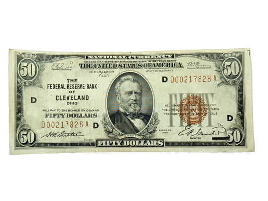 FR.1880-D 1929 $50 Federal Reserve Bank Note Cleveland (VF)