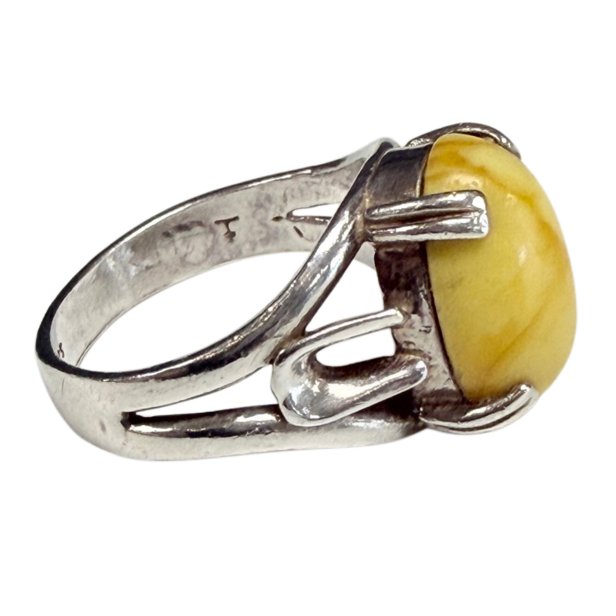 Silver & Amber Ring