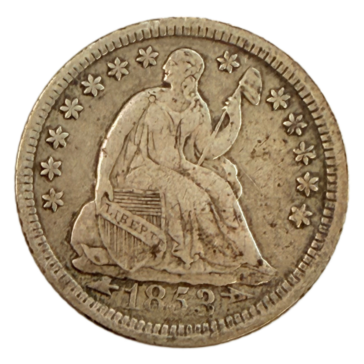 1853 Arrows Seated Liberty Half Dime (F)