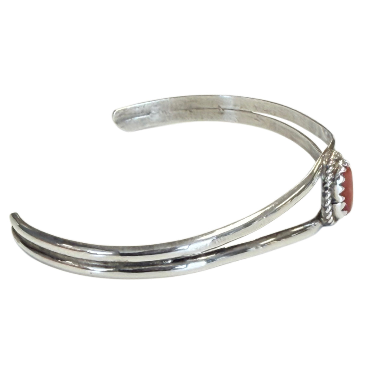 Native American Sterling and Coral Bangle