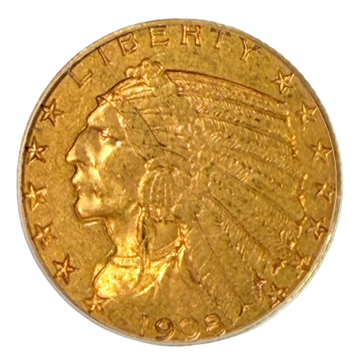 1908-S $5 Indian Gold Half Eagle PCGS AU50