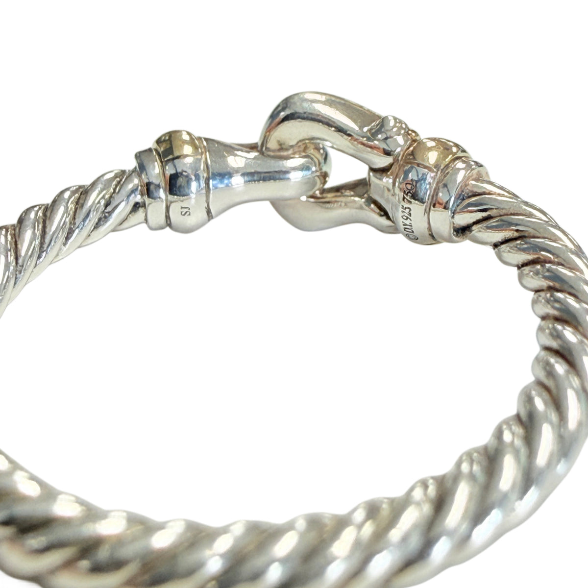 David Yurman Silver & 18k Yellow Gold Cable Buckle Ring