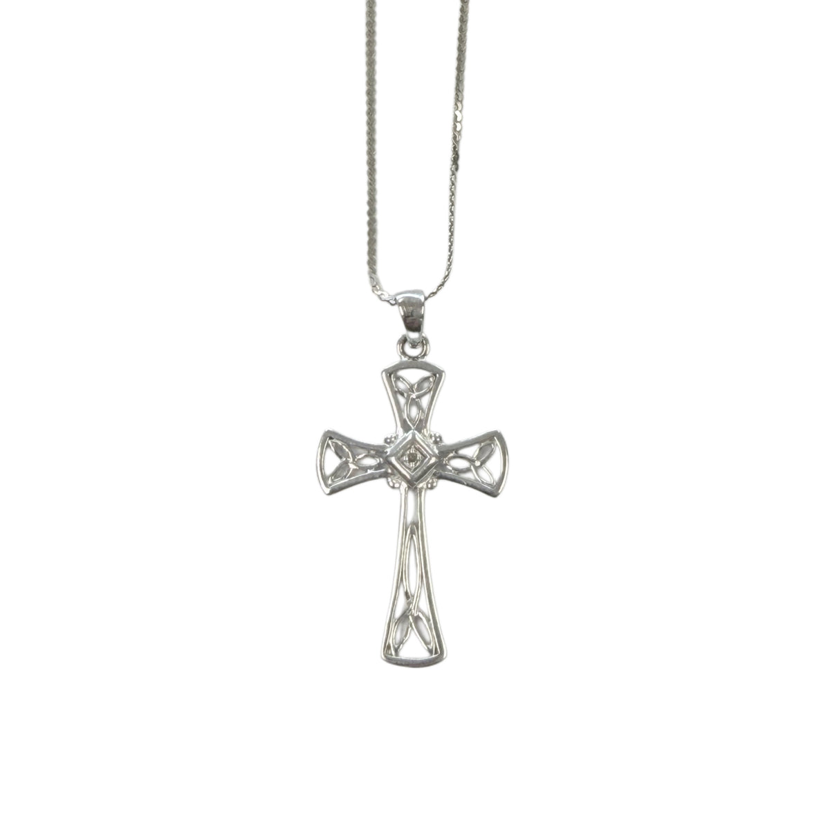 Ornate Silver Cross Necklace
