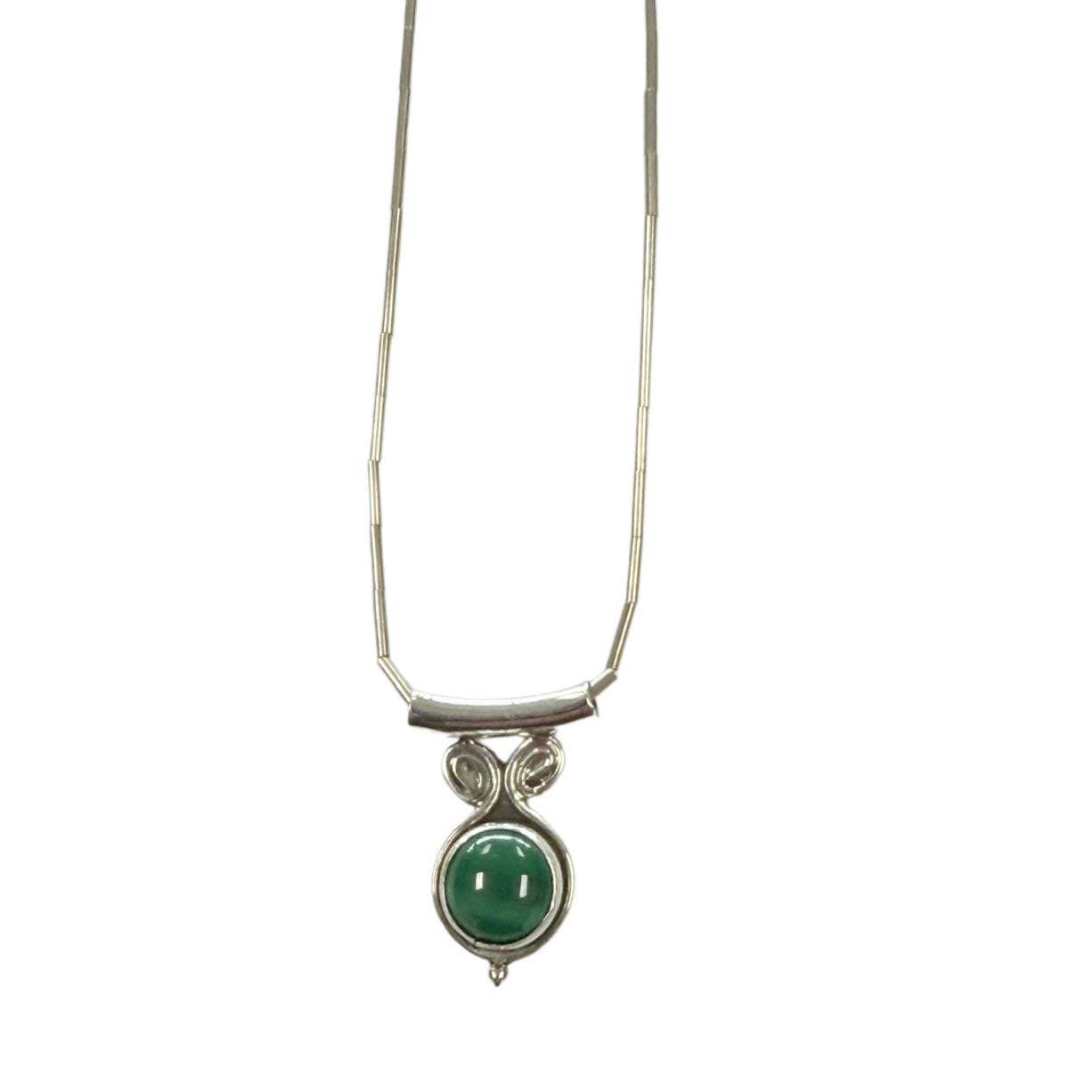 Native American Liquid Silver & Malachite Necklace