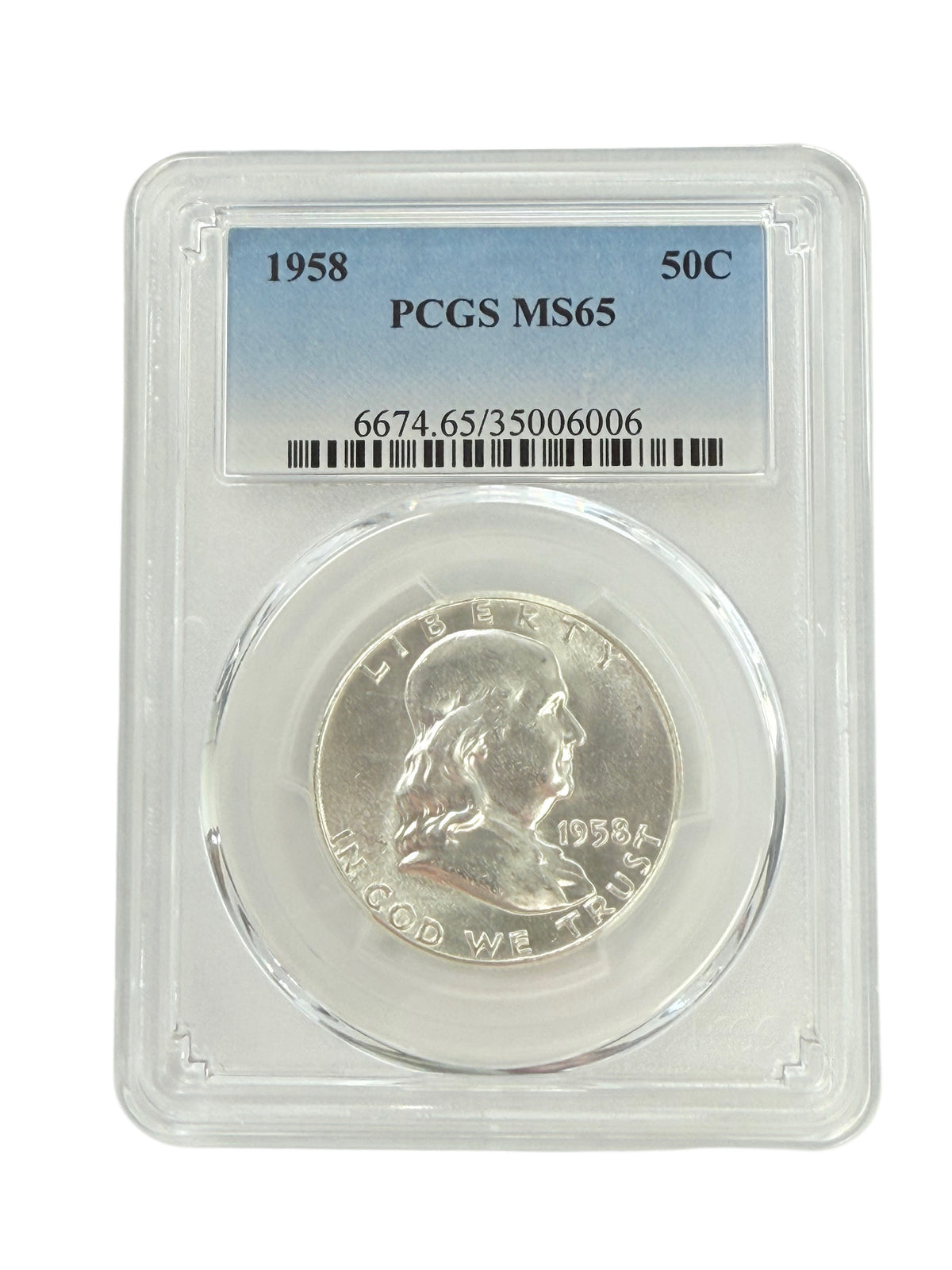 1958 Franklin Half Dollar PCGS MS65