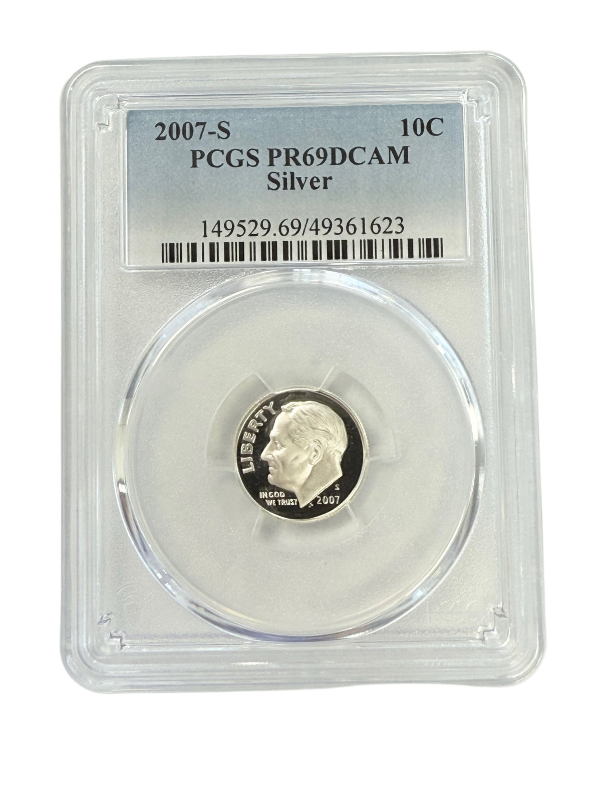 2007-S Roosevelt Dime PCGS PR69DCAM