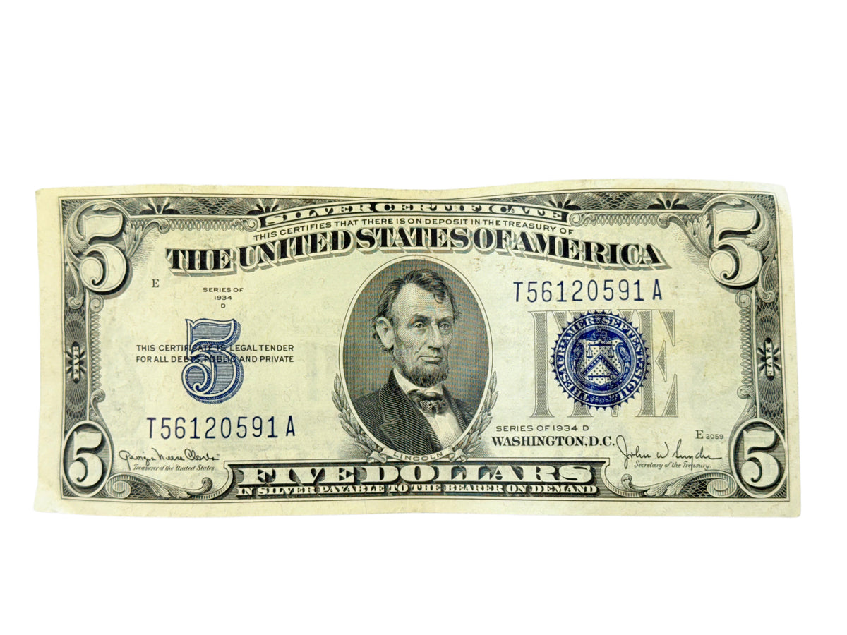 1934-D $5 Silver Certificate (VF)