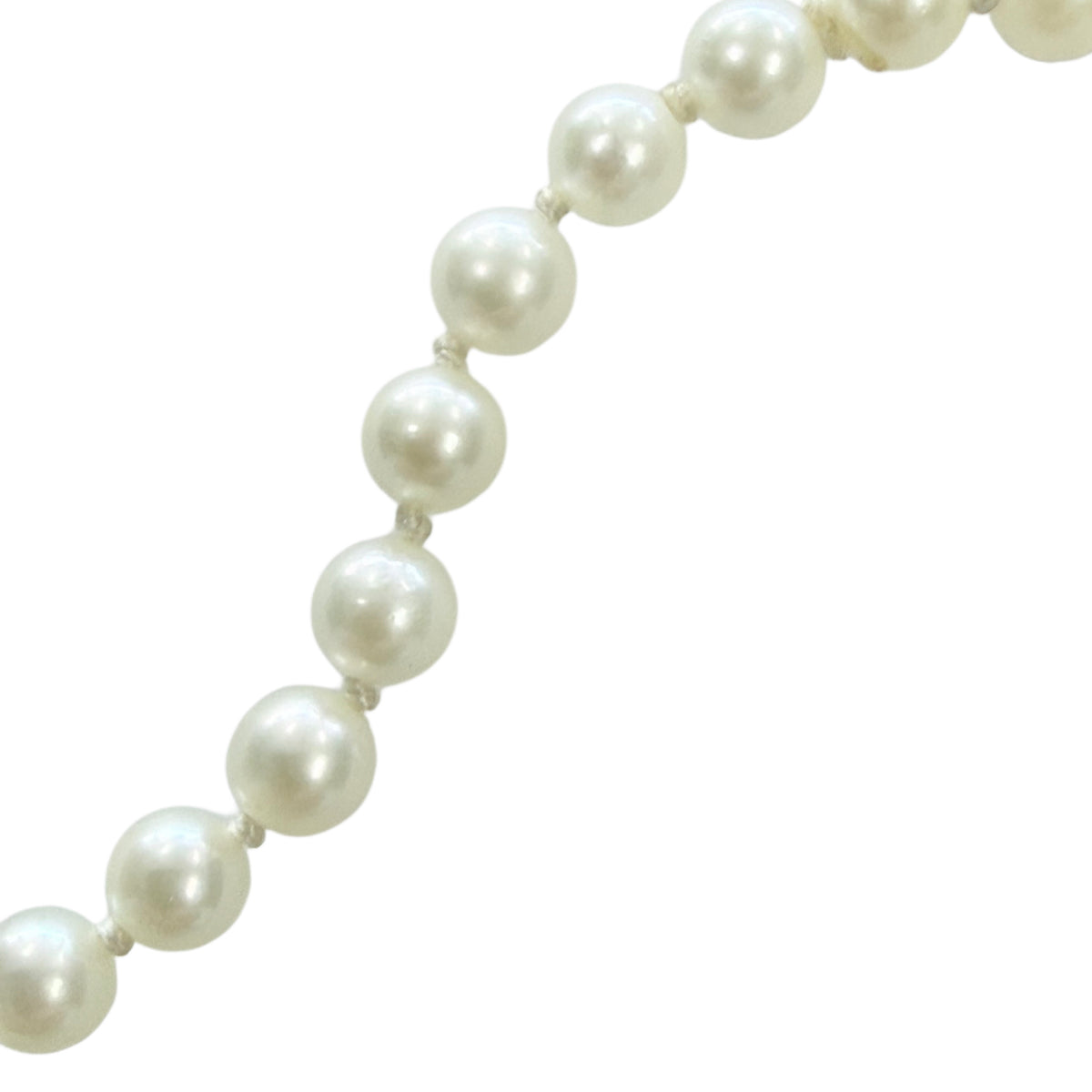 14k White Gold and Faux Pearl Necklace
