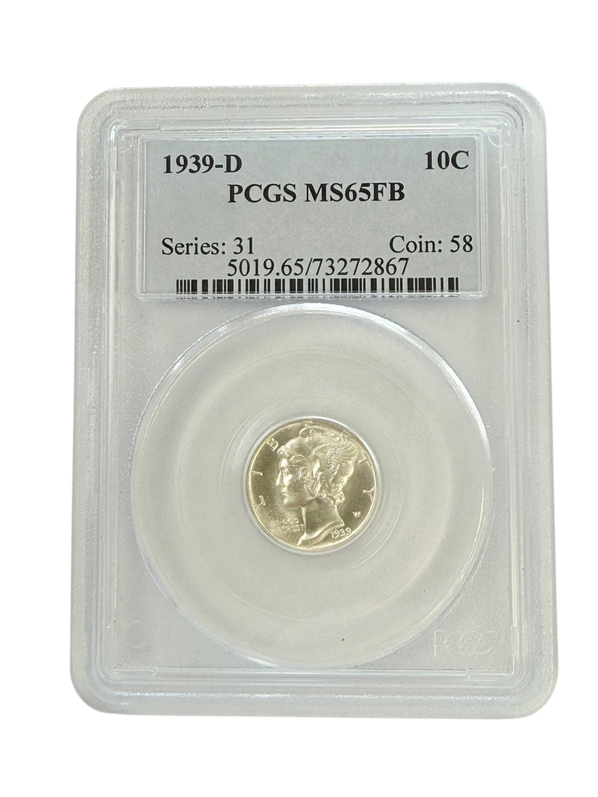 1939-D Mercury Head Dime PCGS MS65FB