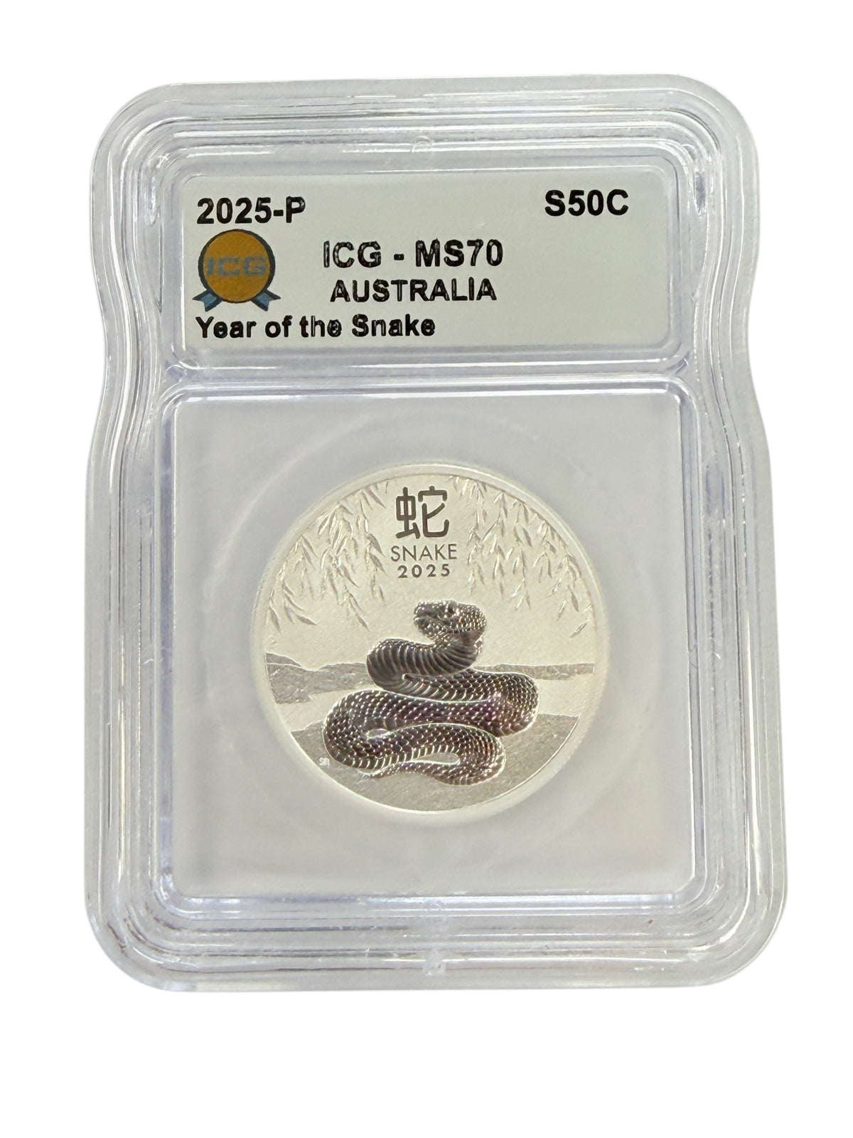 2025-P Australia 1/2 oz Silver Year of the Snake ICG MS70