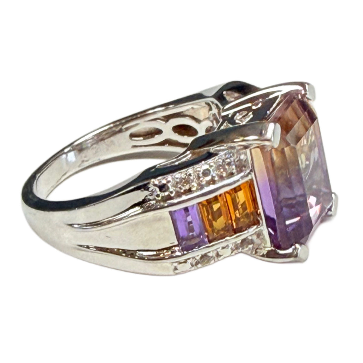 Silver Ametrine Ring