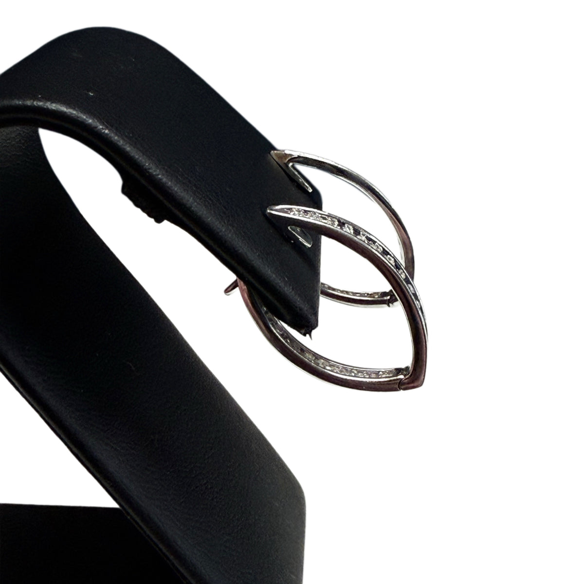 14k White Gold Inside Outside Diamond Hoop Earrings