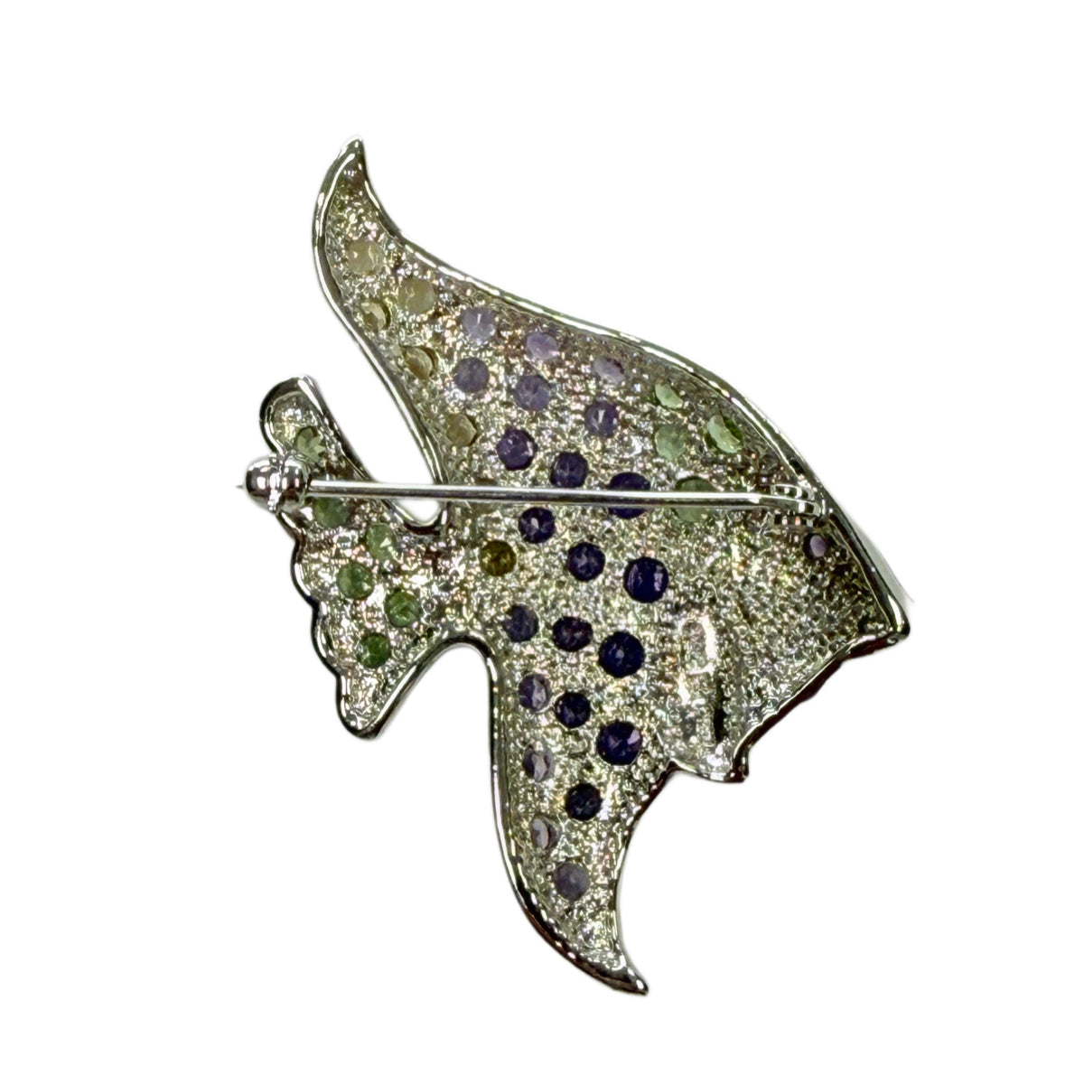 Silver & Cubic Zirconia Fish Pin