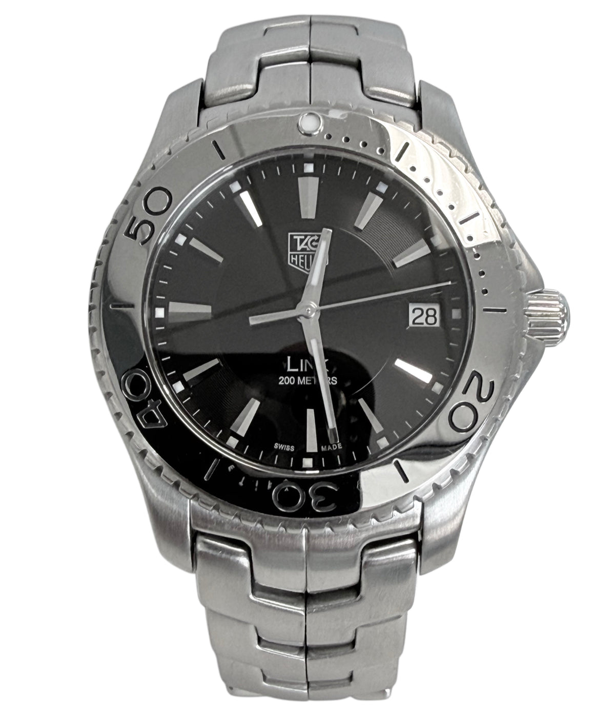 Tag Heuer Link 39mm Black Dial Quartz Stainless Steel Men’s Wristwatch
