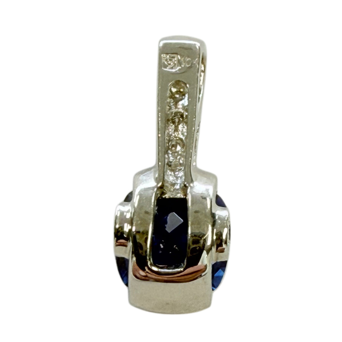 10k White Gold Sapphire & Diamond Pendant