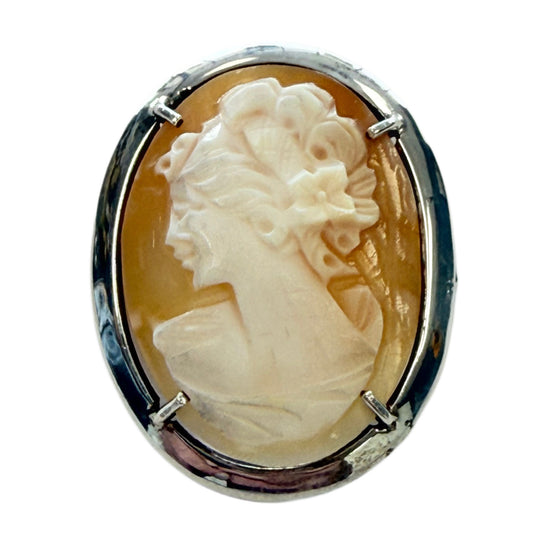 Silver Cameo Pin / Pendant