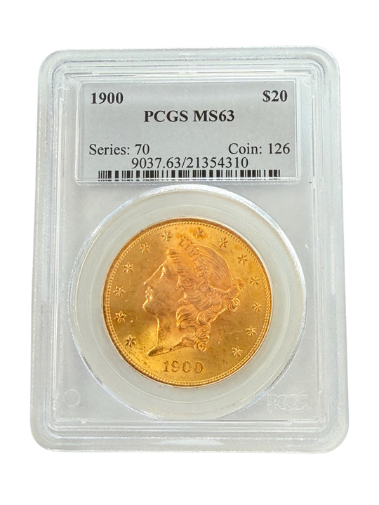 1900 $20 Liberty Gold Double Eagle PCGS MS63