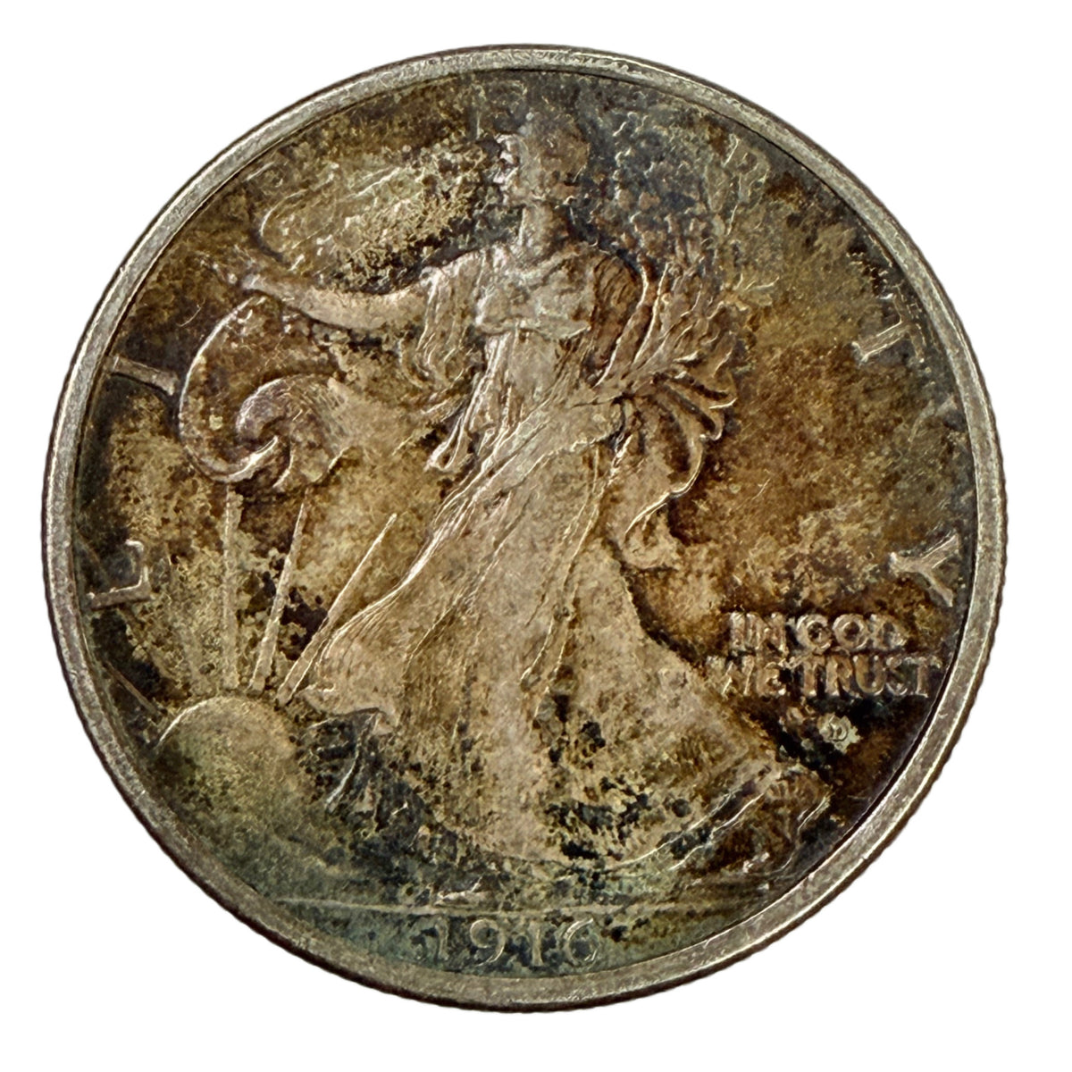 1916-D Walking Liberty Half Dollar (XF)