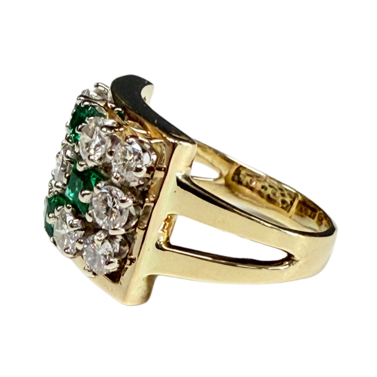 10k Gold, Emerald & Diamond Ring