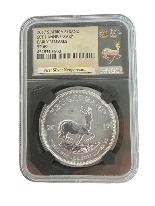 2017 South African 1 oz Silver Krugerrand NGC SP69 ER