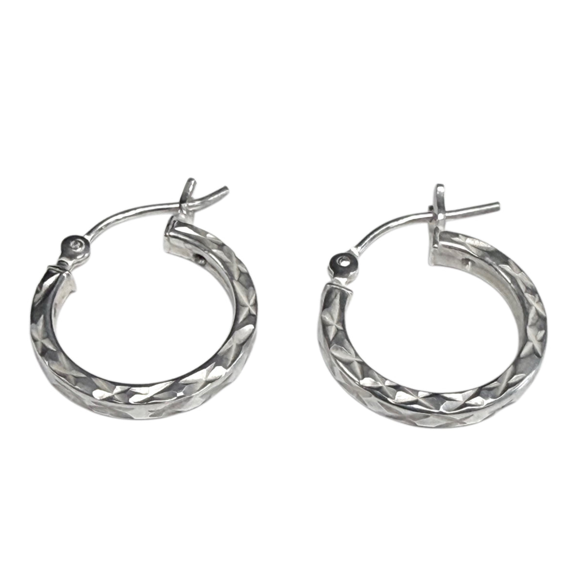 Ornate Silver Hoop Earrings