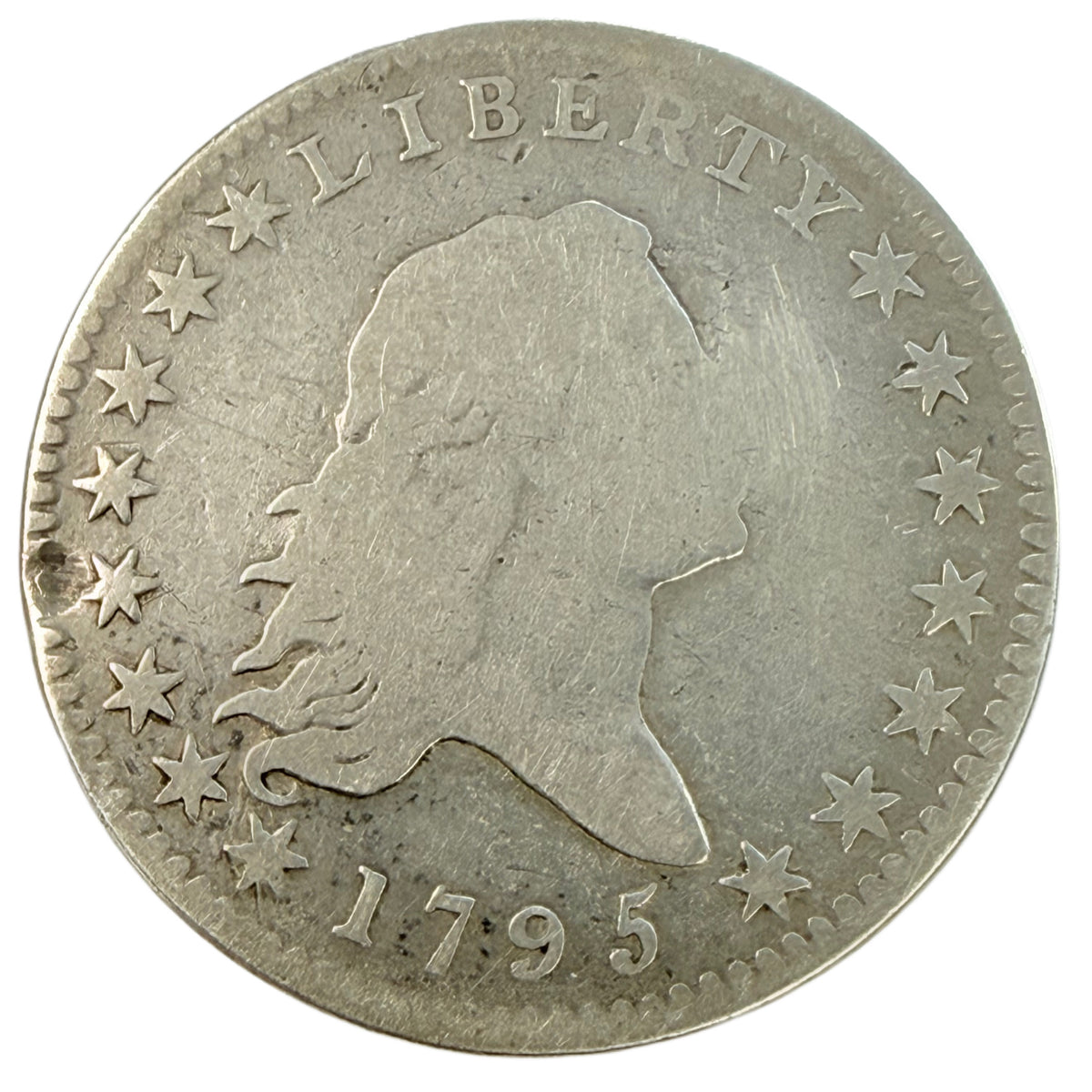 1795 Flowing Hair Silver Half Dollar (G / VG Details)
