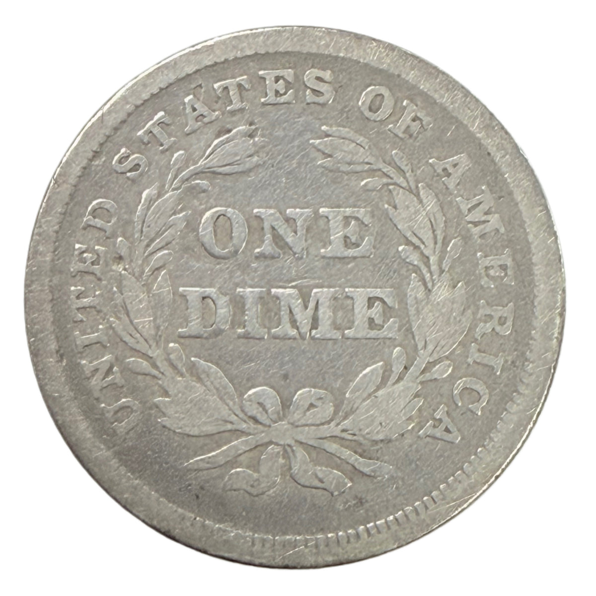 1837 No Stars Large Date Seated Liberty Dime (VG)