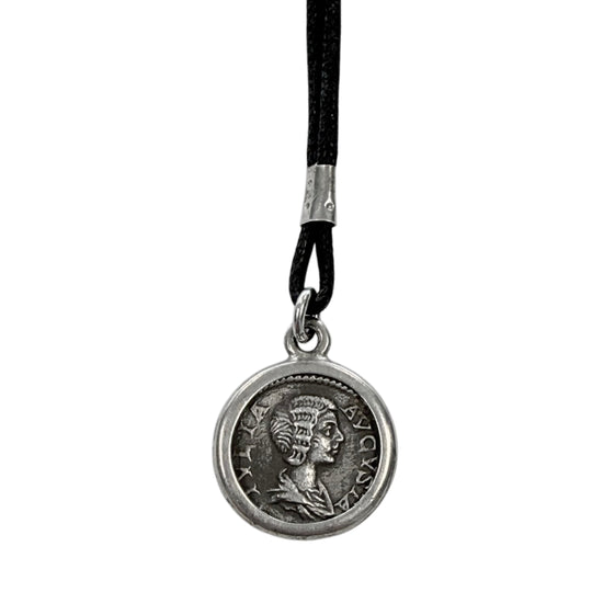 Ancient Roman Denarius Cord Necklace