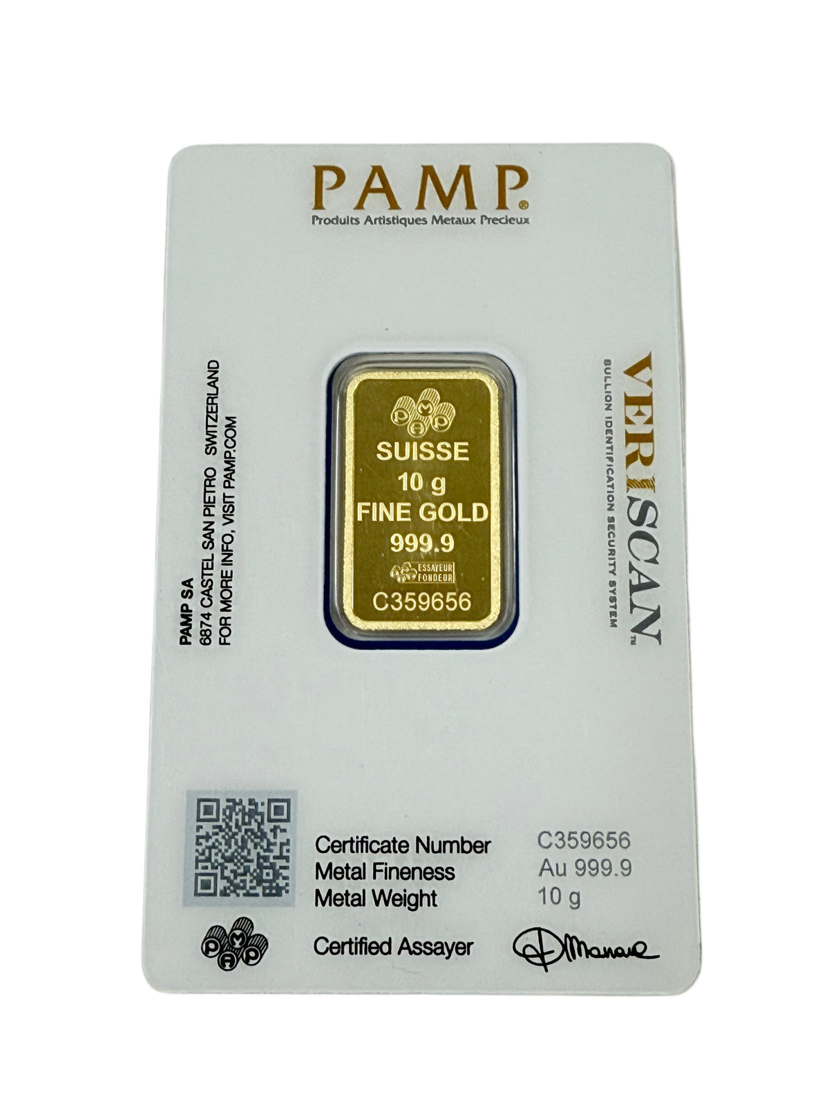 Pamp Suisse 10 g Gold Bar (In Assay) (Secondary)