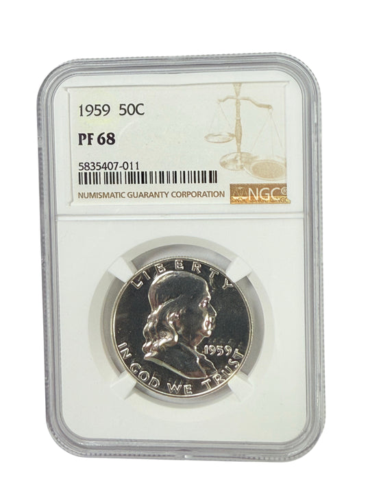 1959 Franklin Half Dollar NGC PF68