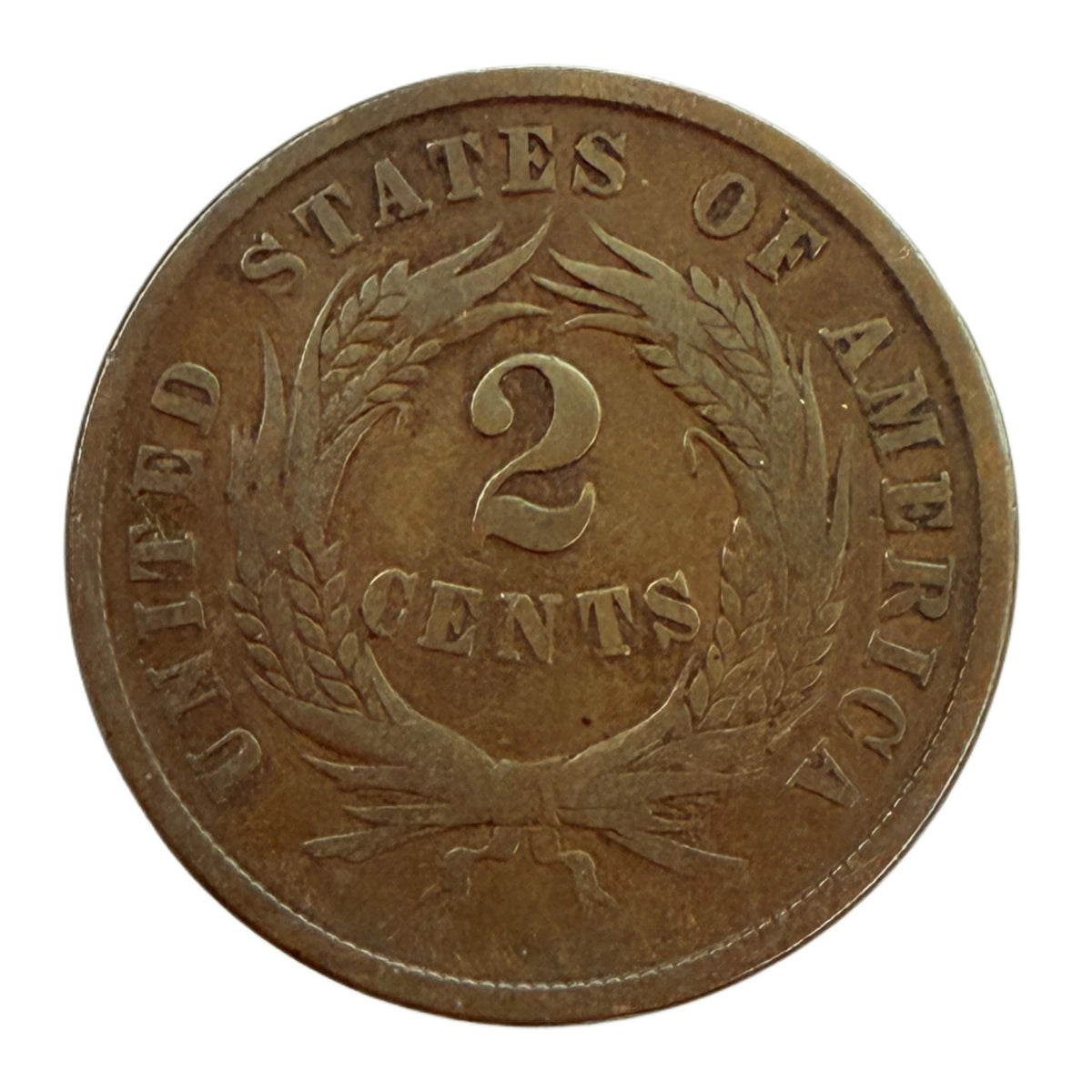 1864 Large Motto Two Cent Piece (VG)