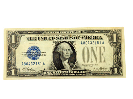 FR. 1600 1928 $1 Silver Certificate Funnyback (XF)