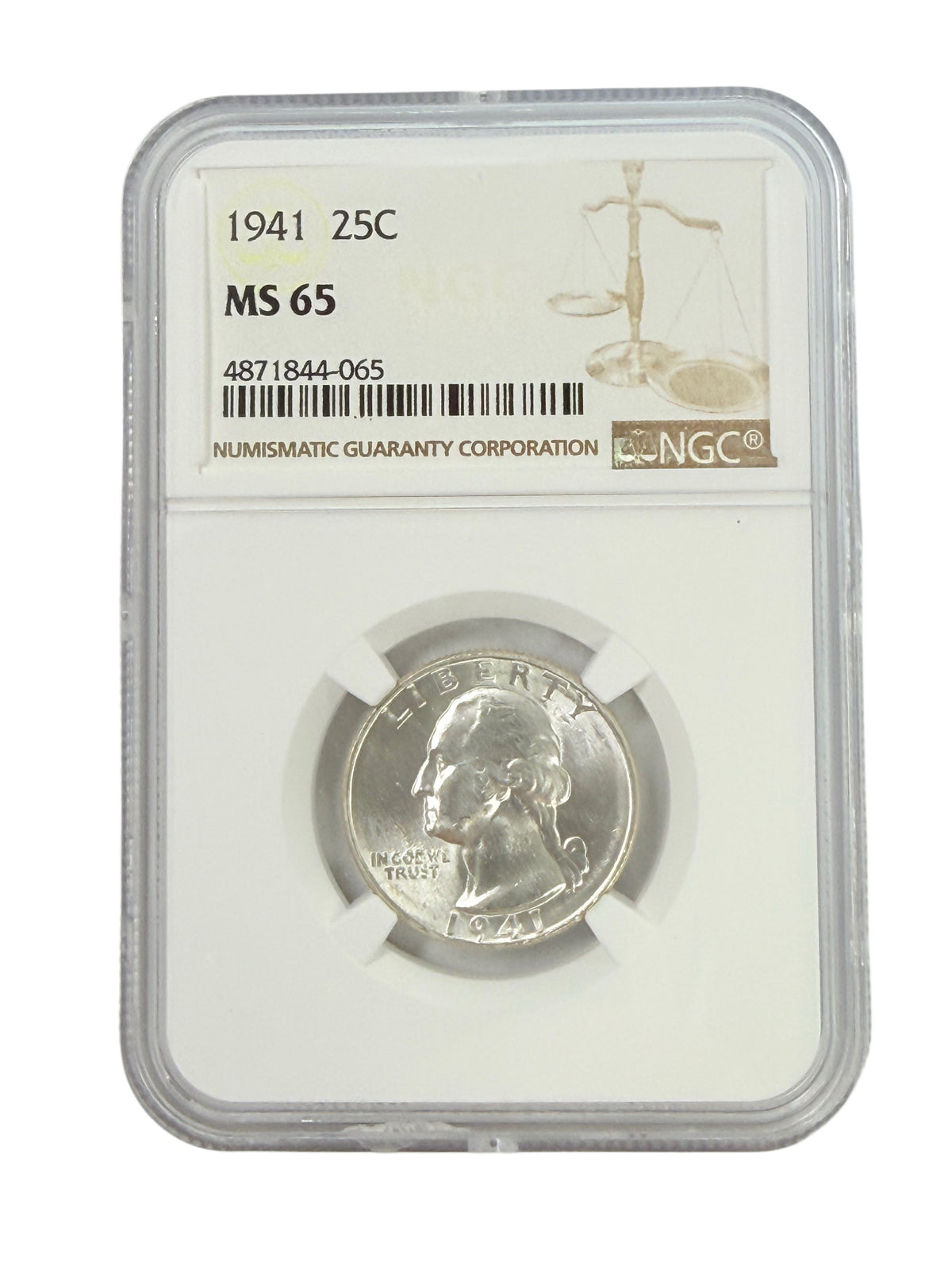 1941 Washington Quarter NGC MS65